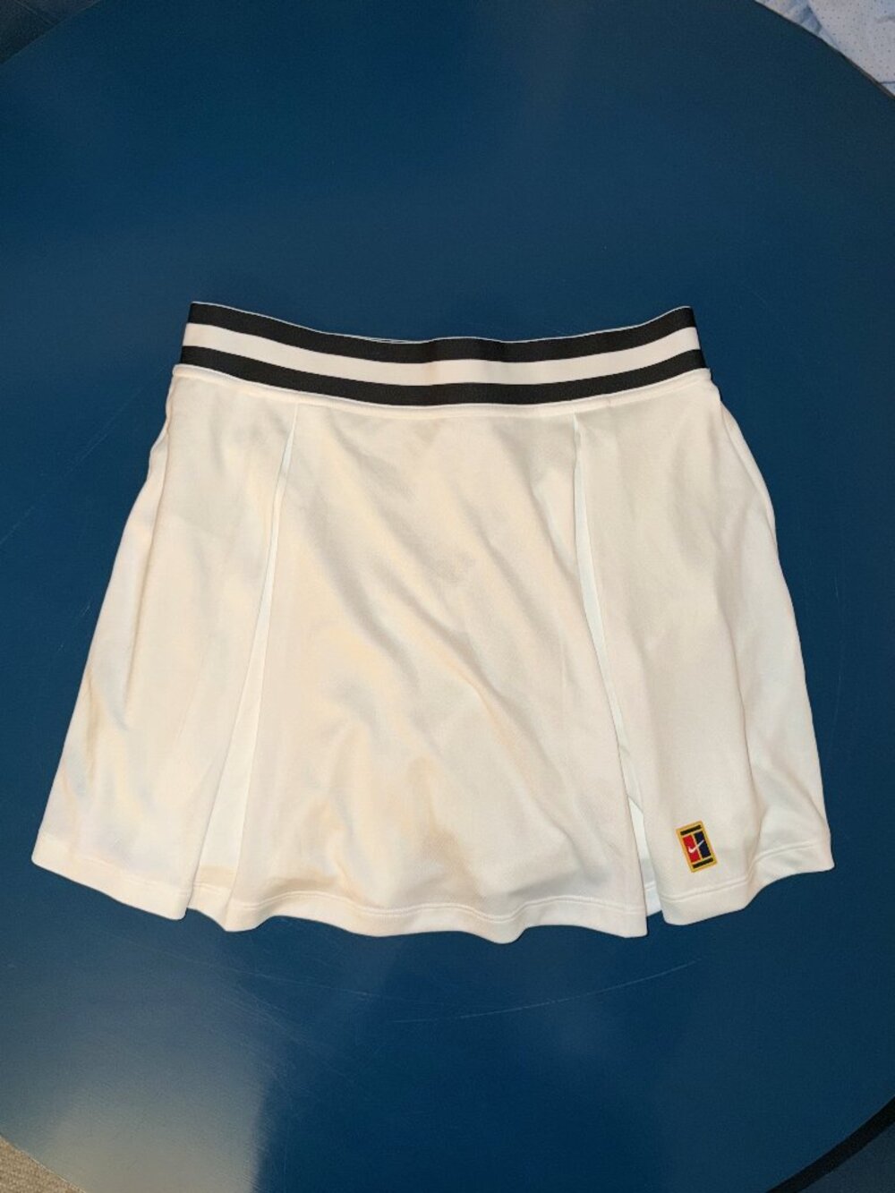 Nike White Circle Skirt with Black-Trim Waistband